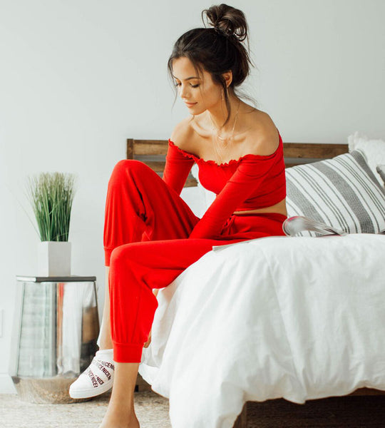 Red Two Piece Womens