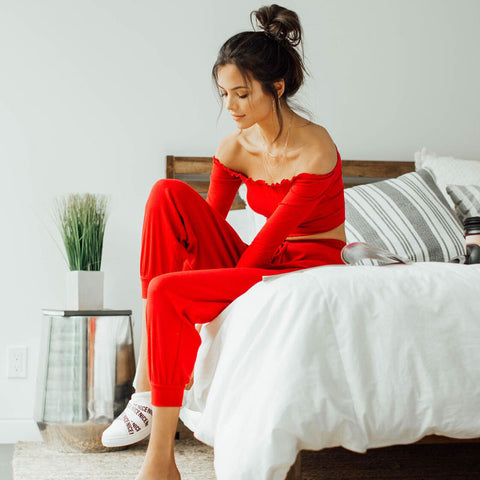 Red Two Piece Womens