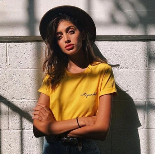 Vintage Yellow T-shirt For Girls