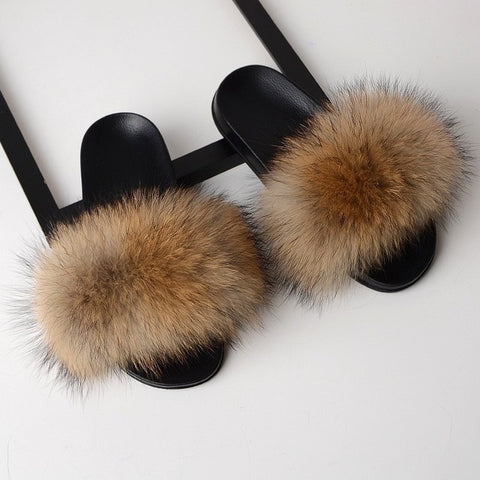 Women  Furry Flat Sandals