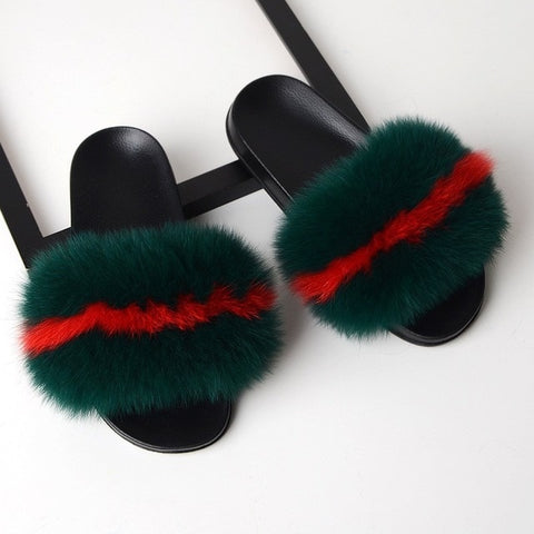 Women  Furry Flat Sandals