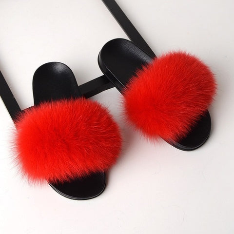 Women  Furry Flat Sandals