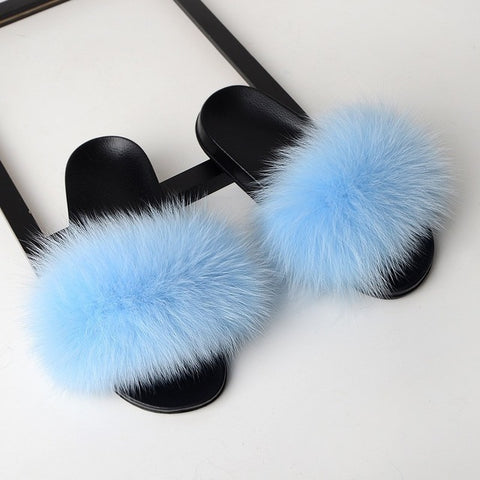 Women  Furry Flat Sandals